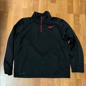 Nike Men's Black Performance Jacket with Red Details